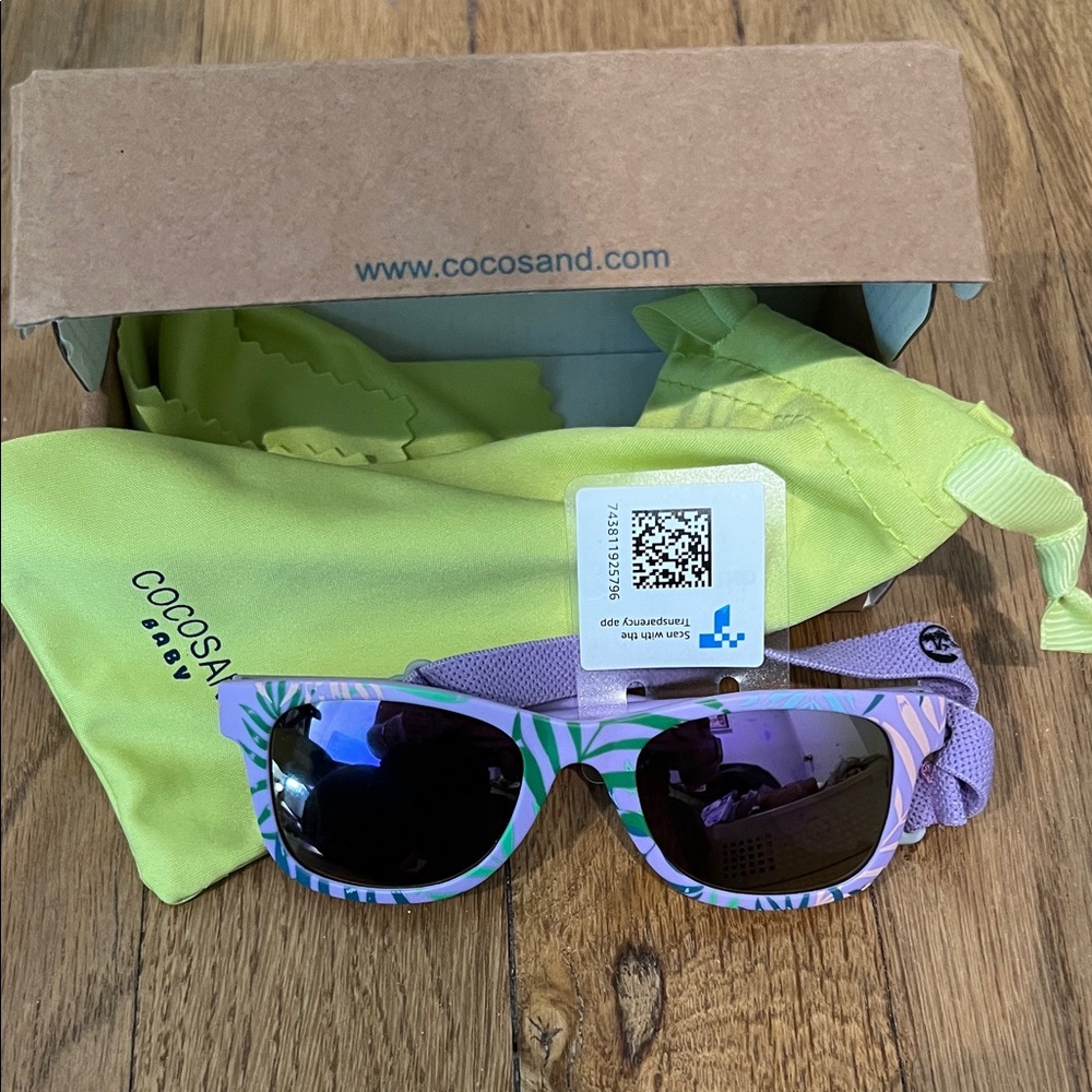 NWT Cocosand (Baby/Toddler) Purple and Green Sunglasses